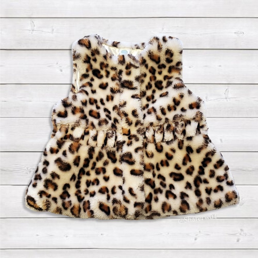 Faux Fur Toddler Vest 18 Month - Animal print
